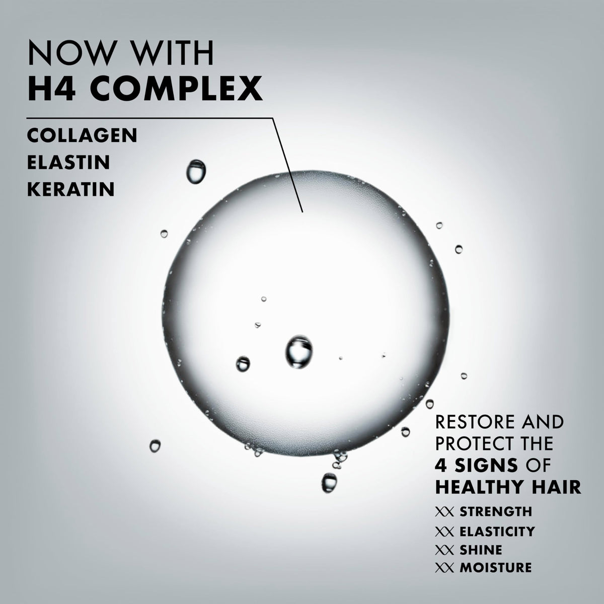 Nexxus bottle in shower scene illustrating in-use cleansing and refreshed hair