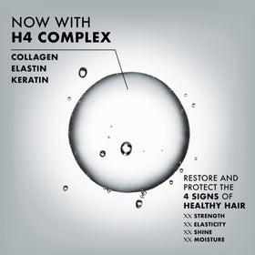 Nexxus bottle in shower scene illustrating in-use cleansing and refreshed hair