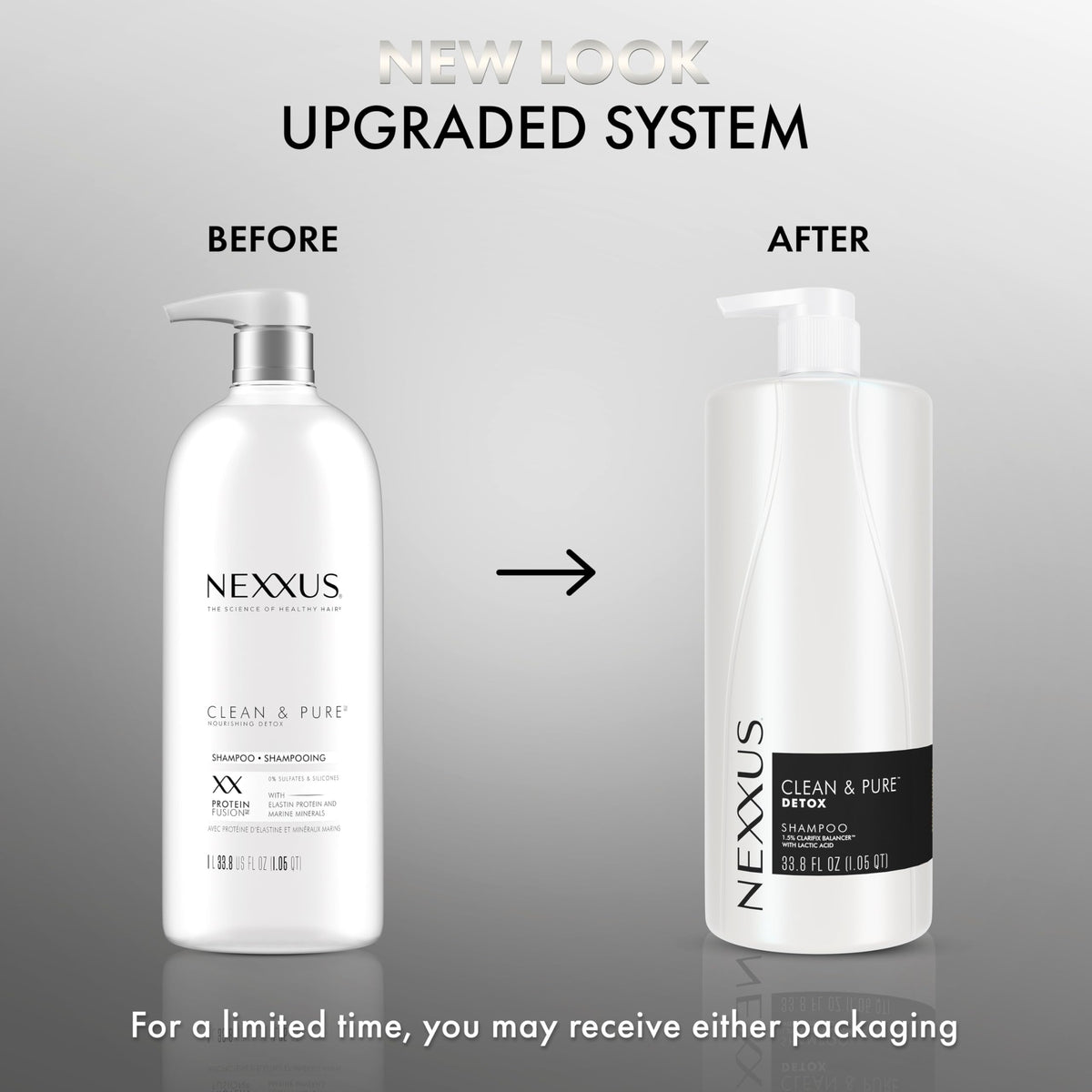 Nexxus pump top with easy-dispense action for controlled salon-level dosing