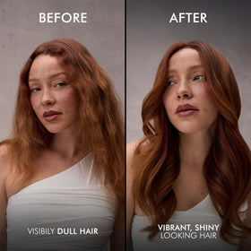 Nexxus conditioner being applied to hair mid-lengths to protect color