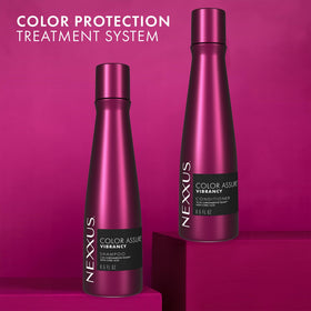 Nexxus conditioner creamy texture on fingers showing detangling and moisture benefits
