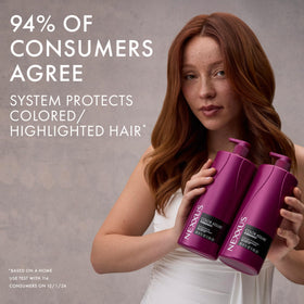 Nexxus conditioner cream texture highlighting creamy hydration for softness