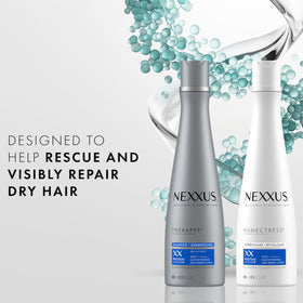 Nexxus conditioner bottle label visible for ingredient recognition benefit