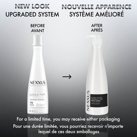 Nexxus conditioner applied to wet hair demonstrating buildup removal and slip