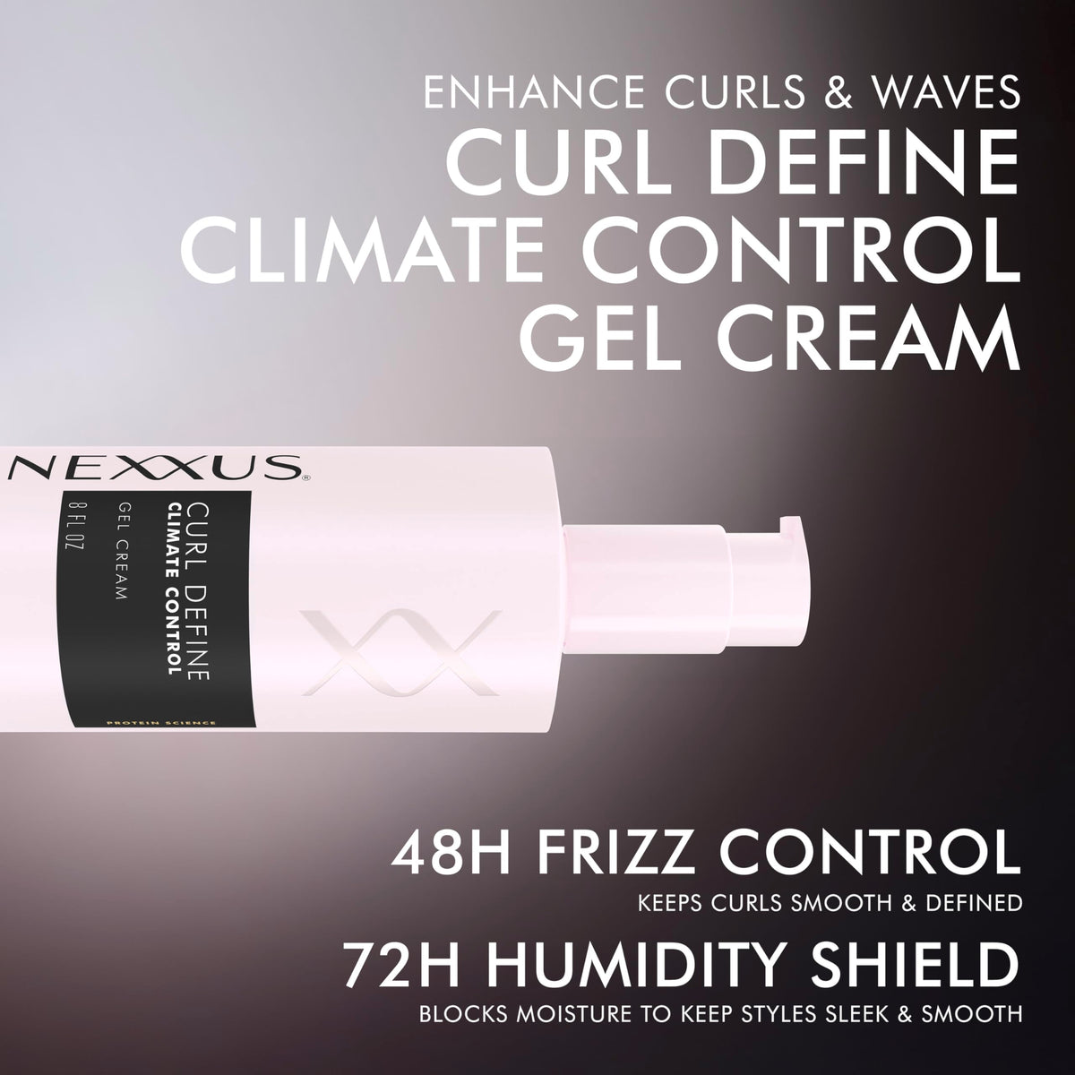 Nexxus applied to curly hair demonstrating soft definition benefit