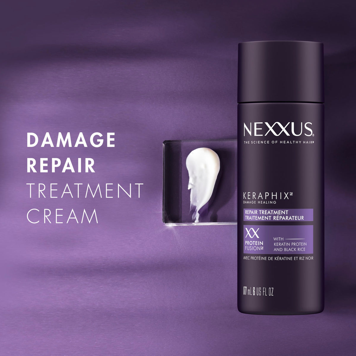 Nexxus cream texture closeup revealing rich repair texture