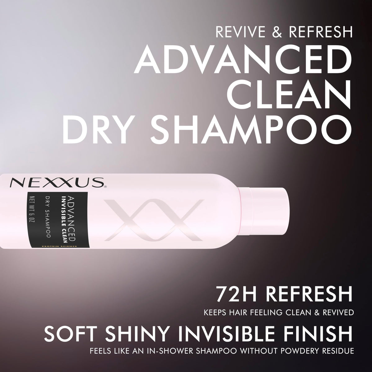 Nexxus on dark hair showing invisible finish and no white residue benefit