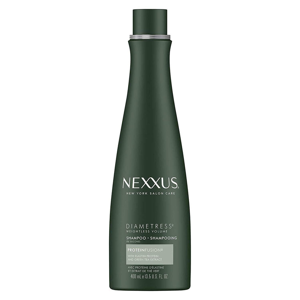 Nexxus DIAMETRESS front packaging showing twin bottles and product benefits
