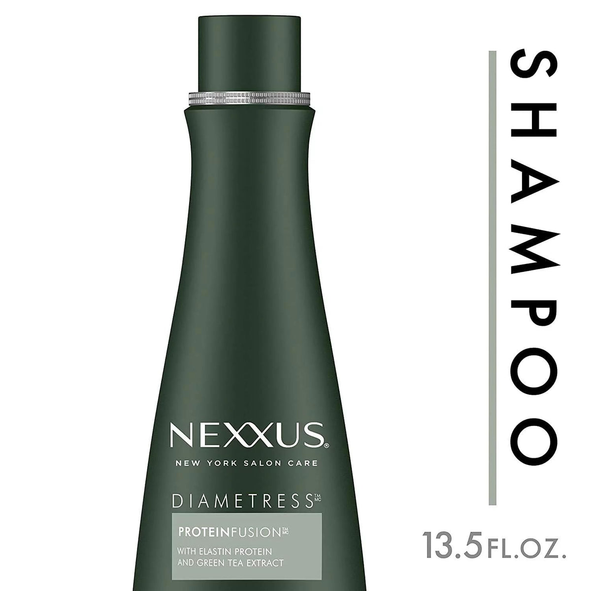 Nexxus DIAMETRESS on bathroom shelf conveying salon-quality daily care