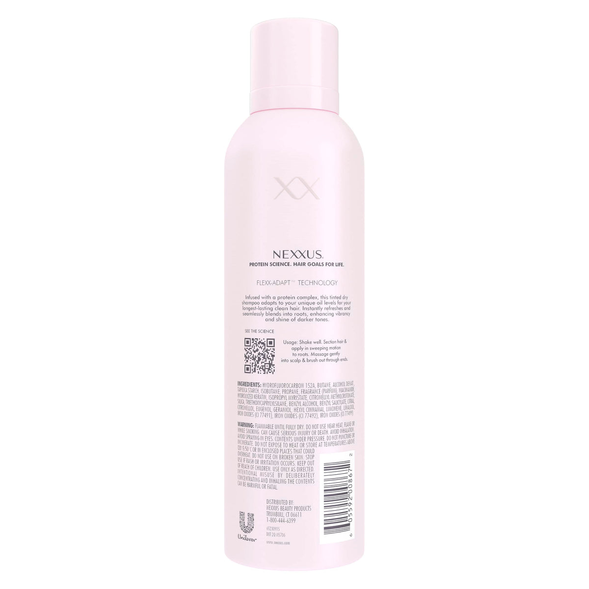 Nexxus aerosol nozzle close-up for controlled, even product delivery