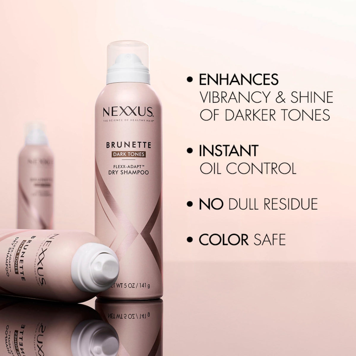Nexxus placed on bathroom shelf as part of daily refresh routine