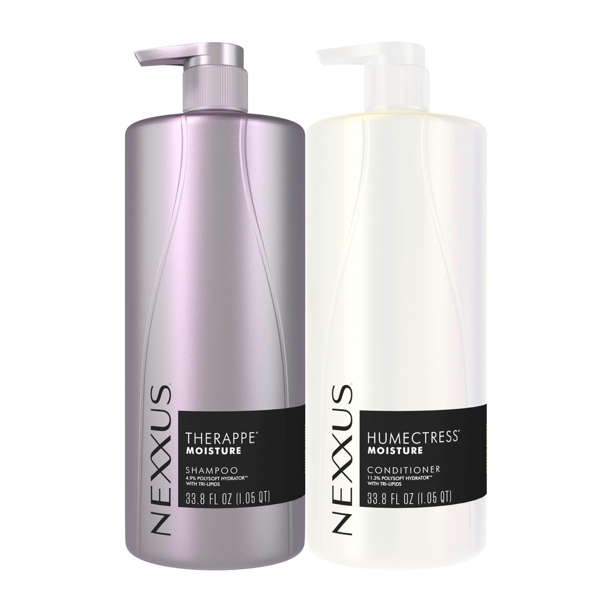 Nexxus front duo packaging showing both bottles and product benefit
