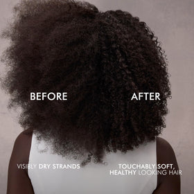 Nexxus-treated hair shown smooth and shiny for visible frizz reduction