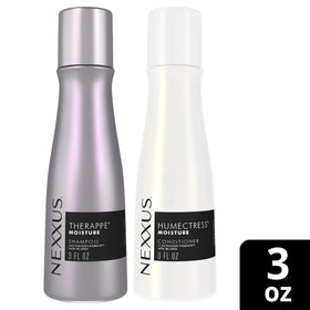 Nexxus Humectress bottle and creamy conditioner texture demonstrating smoothness