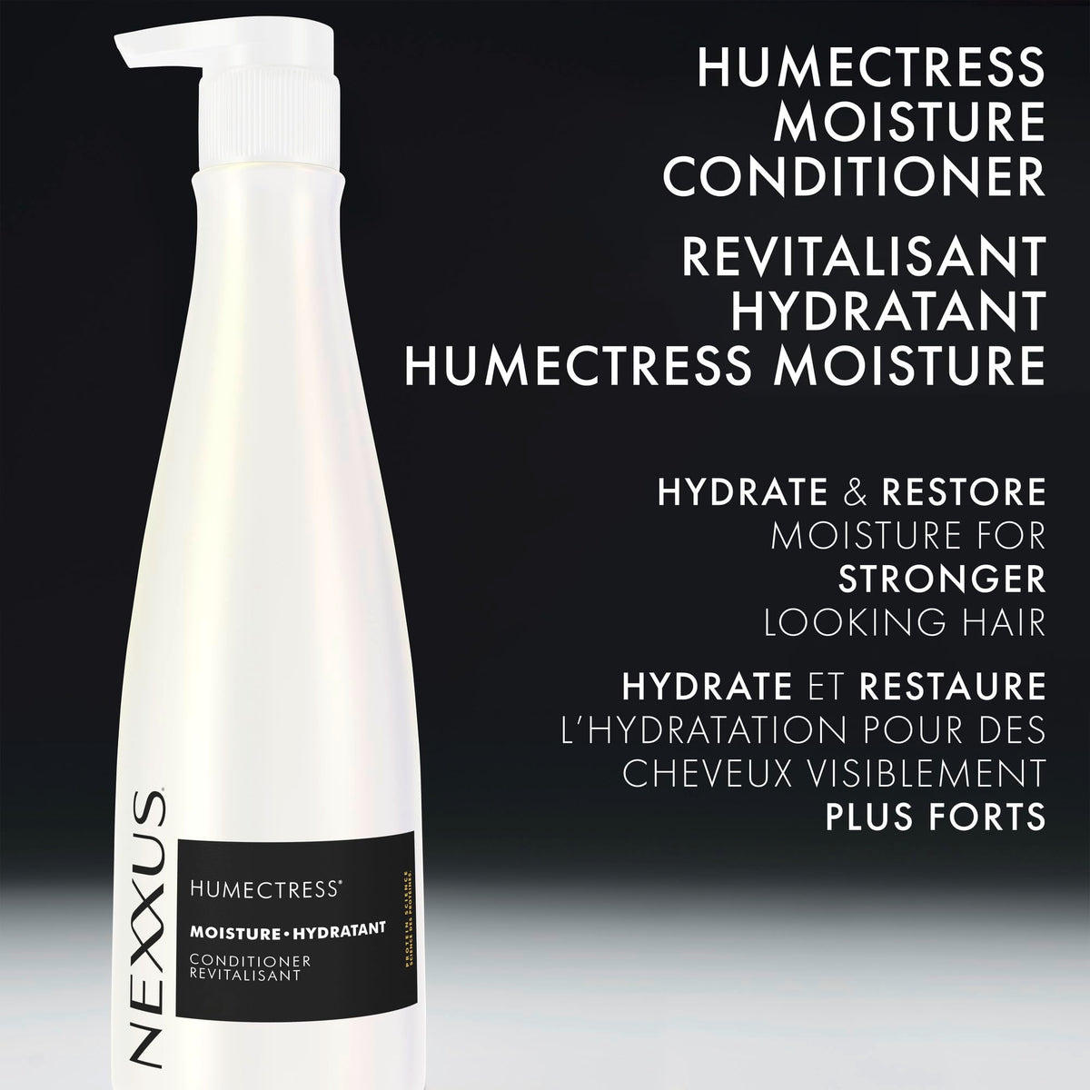 Nexxus HUMECTRESS creamy conditioner texture showing richness and slip