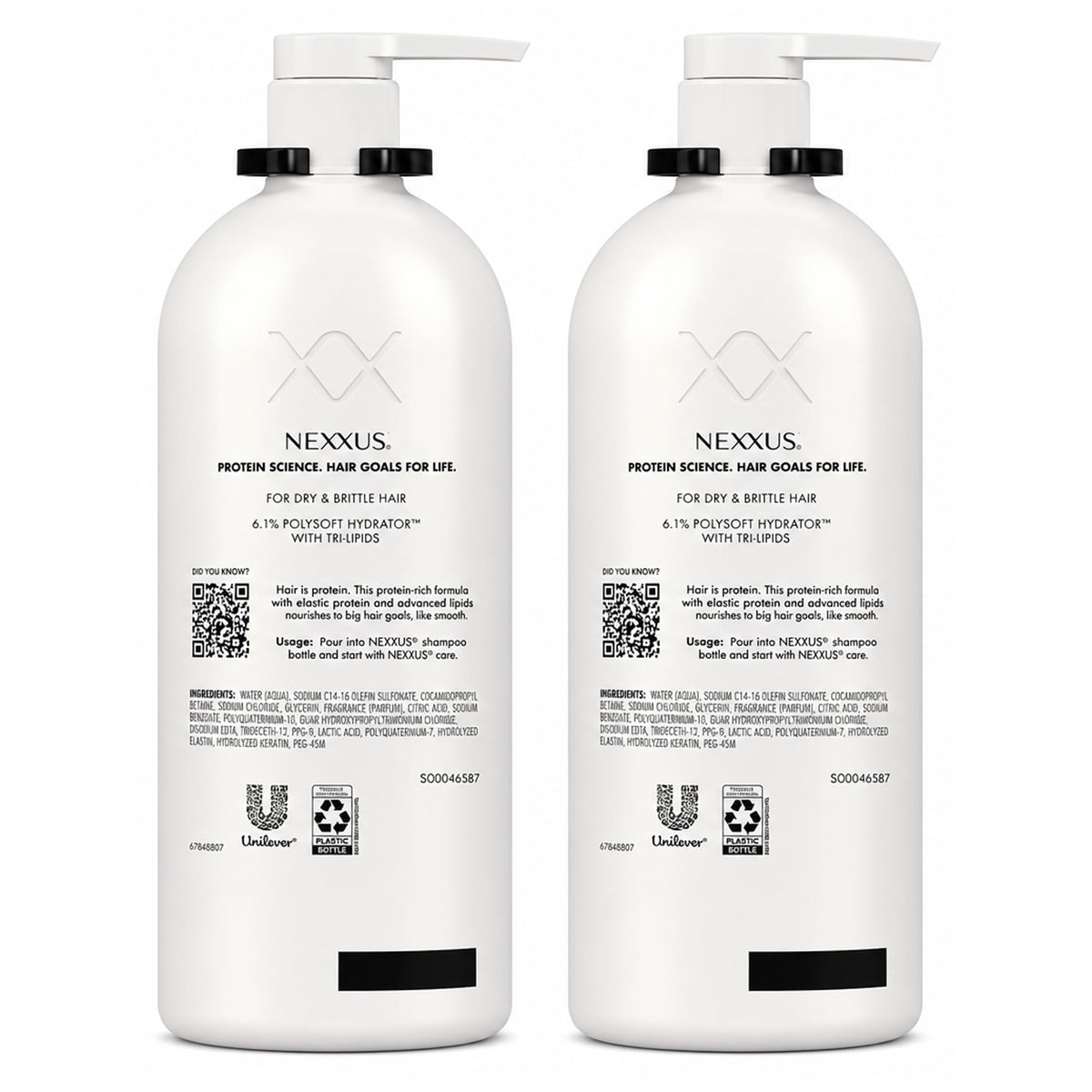 Creamy Nexxus Humectress texture on hand showing rich moisturization