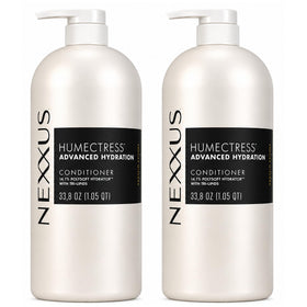 Nexxus Humectress front packaging showing twin 33.8 oz bottles and benefits