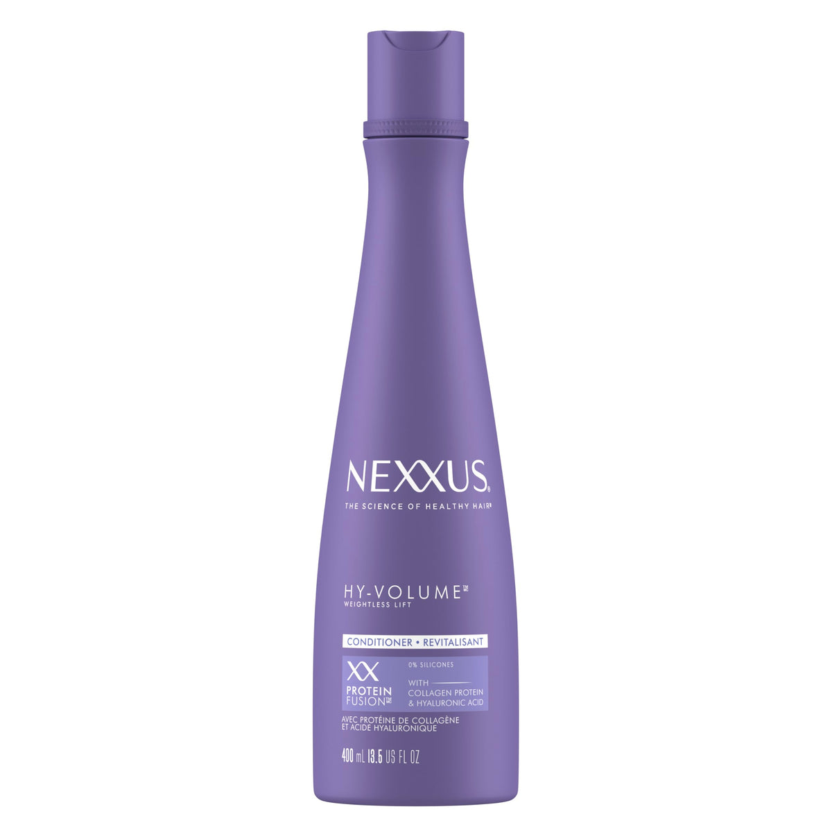 Nexxus front packaging showing product and benefits for fuller hair