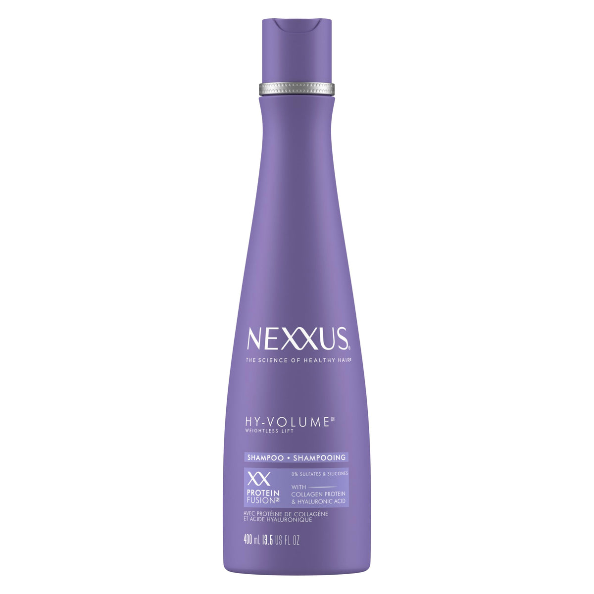 Nexxus front packaging showing product benefit of weightless lift