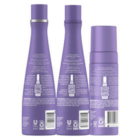 Nexxus Hy‑Volume shampoo bottle close‑up highlighting lightweight formula