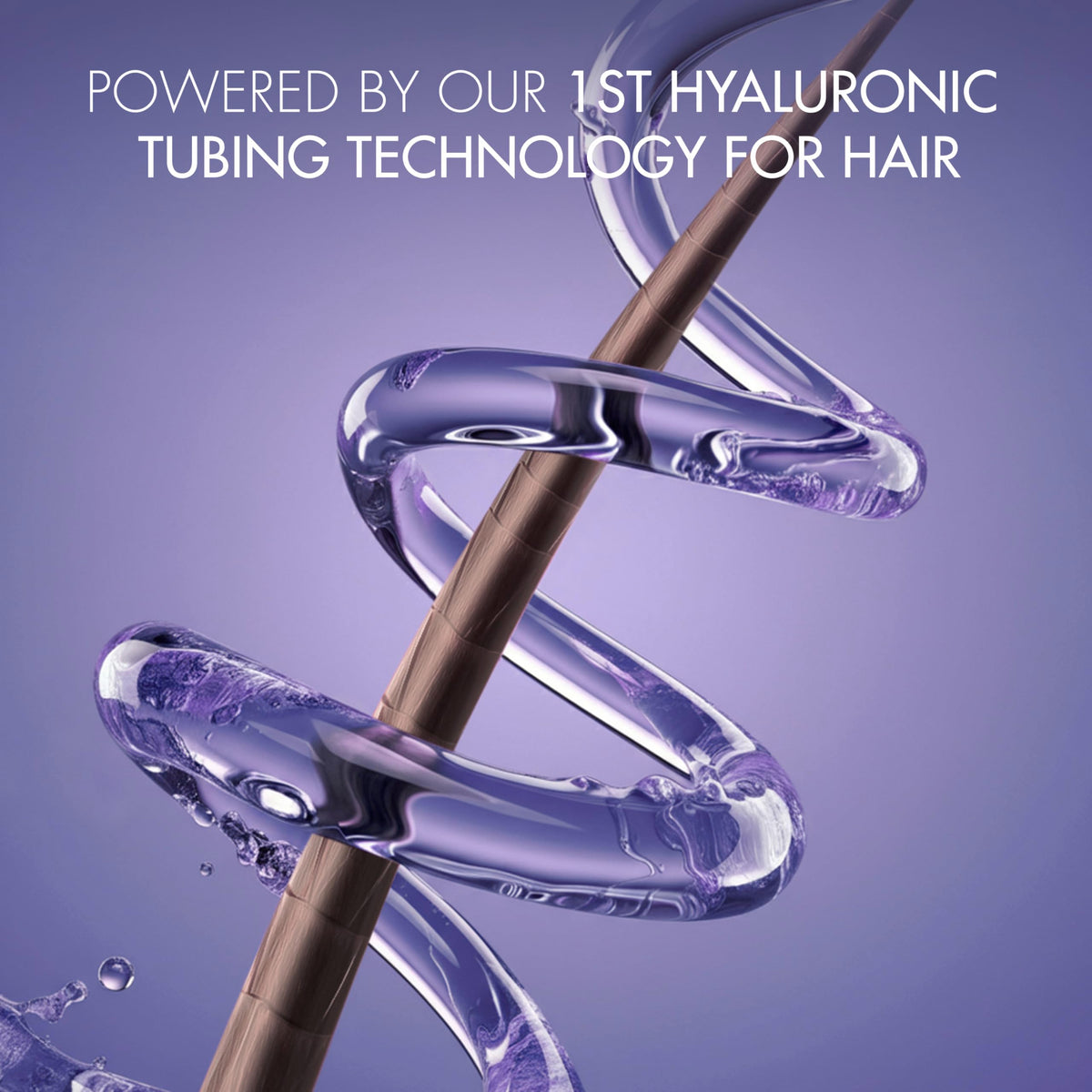 Nexxus strand thickening illustration showing plumped hair fibers
