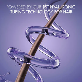 Nexxus strand thickening illustration showing plumped hair fibers