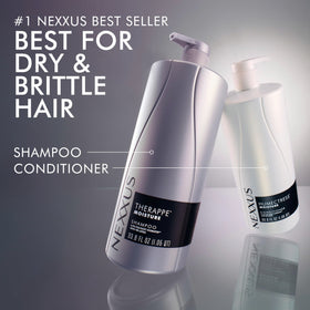 Nexxus ingredient badge showing tri-lipids and strengthened hair benefits