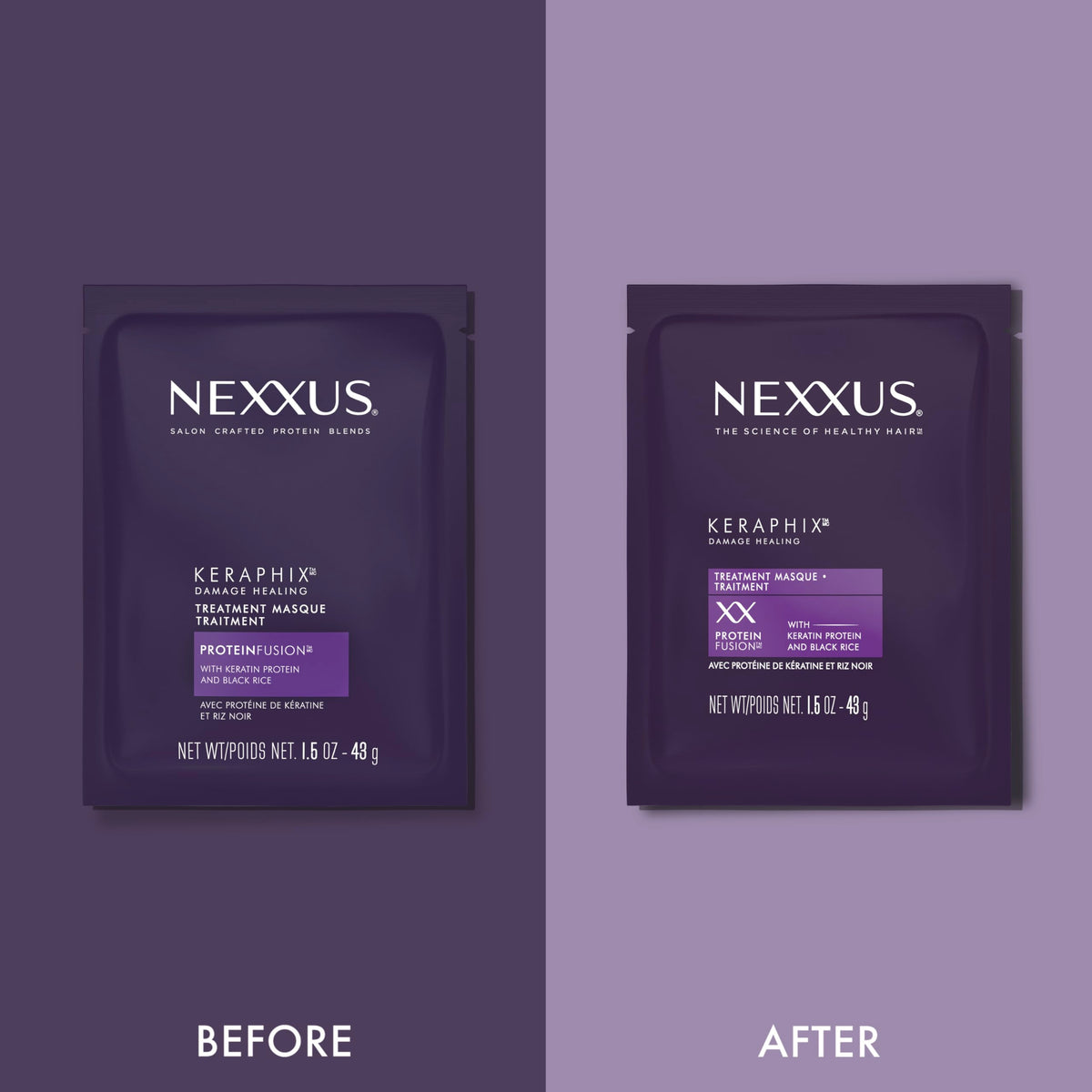 Nexxus applying mask on damp hair for deep penetration and detangling