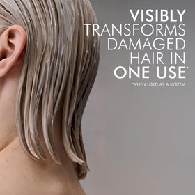 Nexxus before and after strand comparison showing visible damage repair