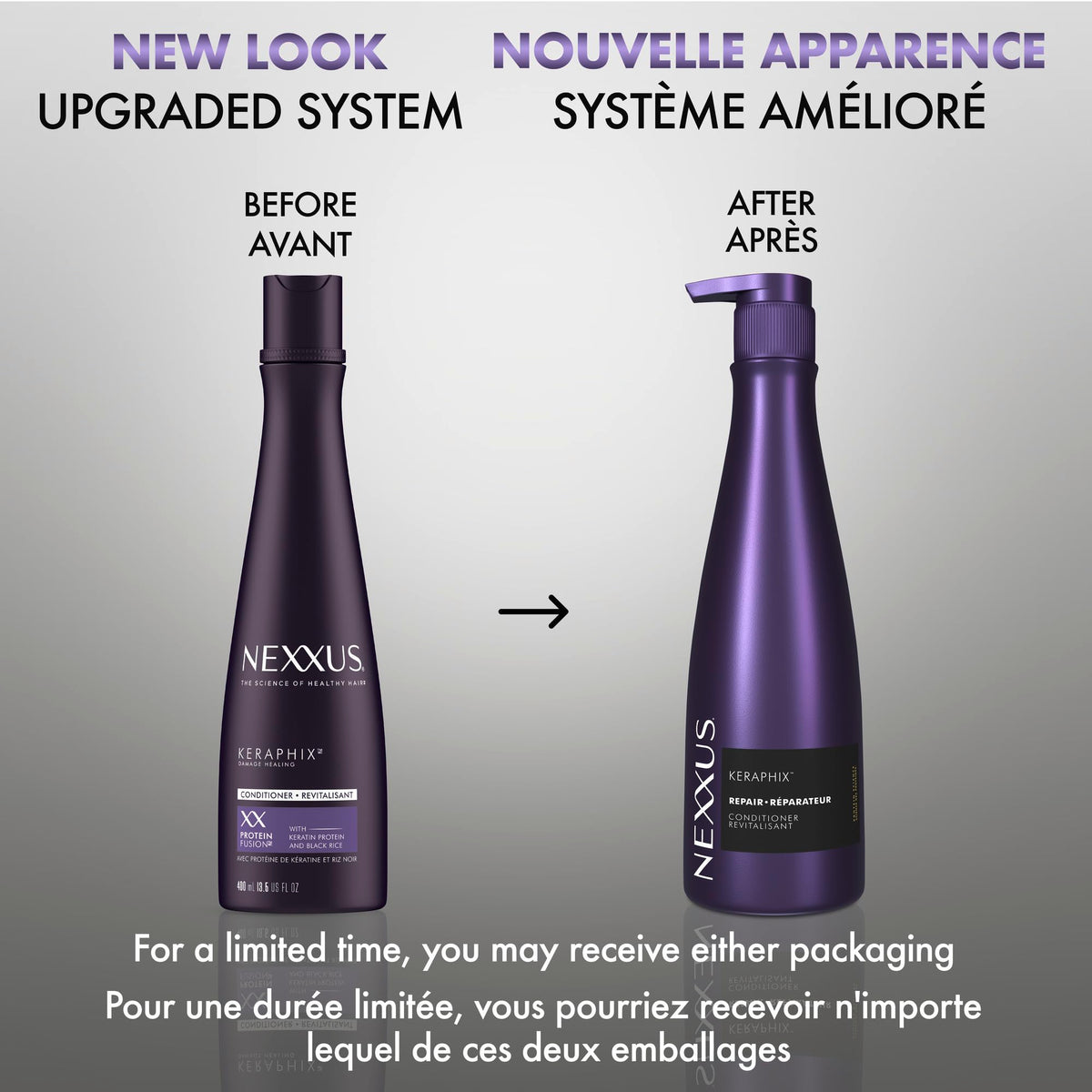 Lifestyle shot of Nexxus in bathroom for salon-quality home care