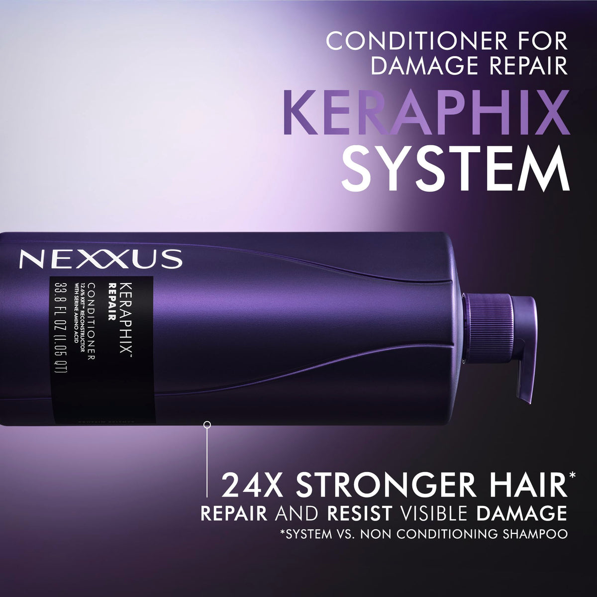 Nexxus conditioner applied to wet hair in shower for instant detangling
