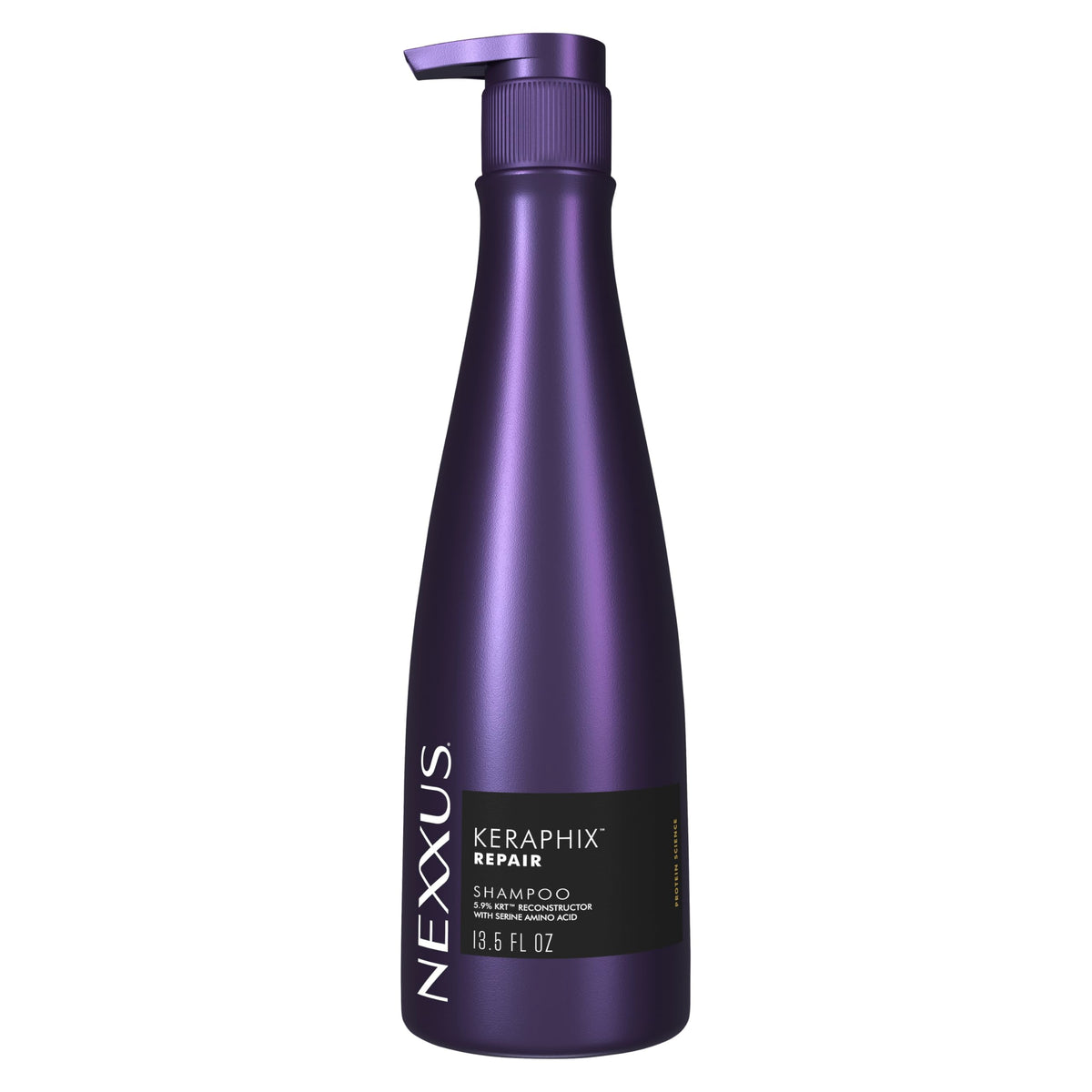 Nexxus KERAPHIX front bottle showing product and benefit of repair