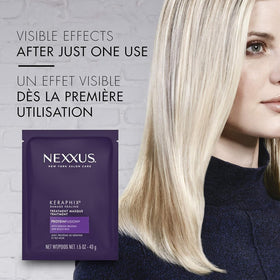 Nexxus 1.5 oz jar held in hand to show actual product size
