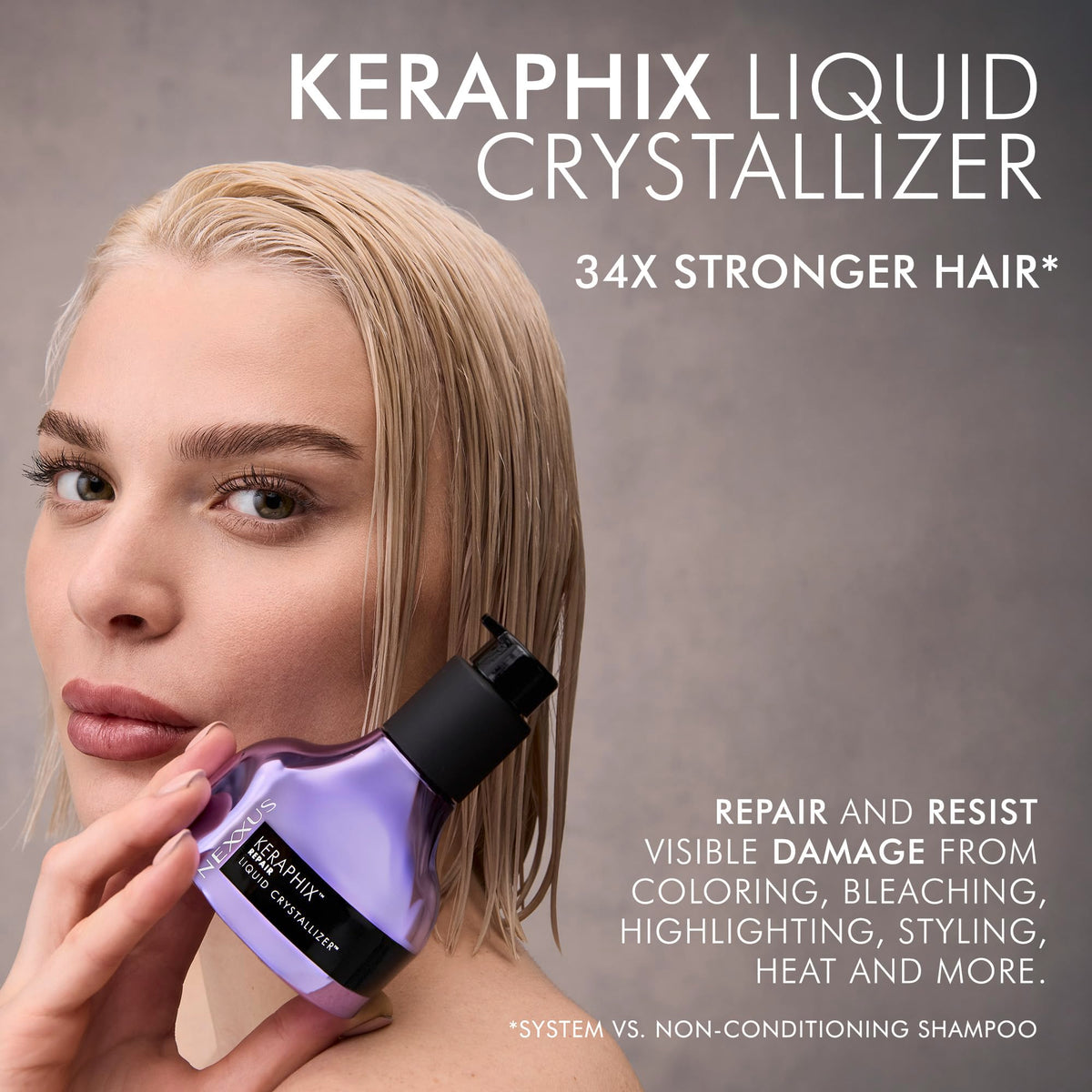 Nexxus creamy-liquid texture demonstrating lightweight hydration