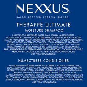 Nexxus bottles styled on bathroom shelf suggesting salon-quality routine