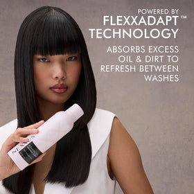 Nexxus mist plume in air demonstrating even spray and quick coverage benefit