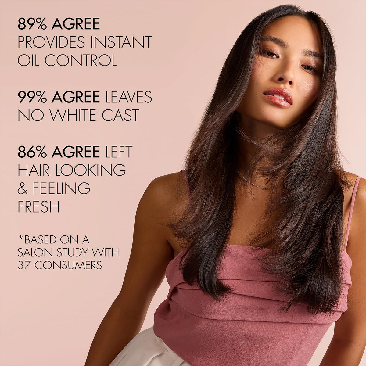 Nexxus applying to roots from hand for fast oil absorption and fresh hair