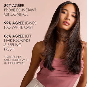 Nexxus applying to roots from hand for fast oil absorption and fresh hair