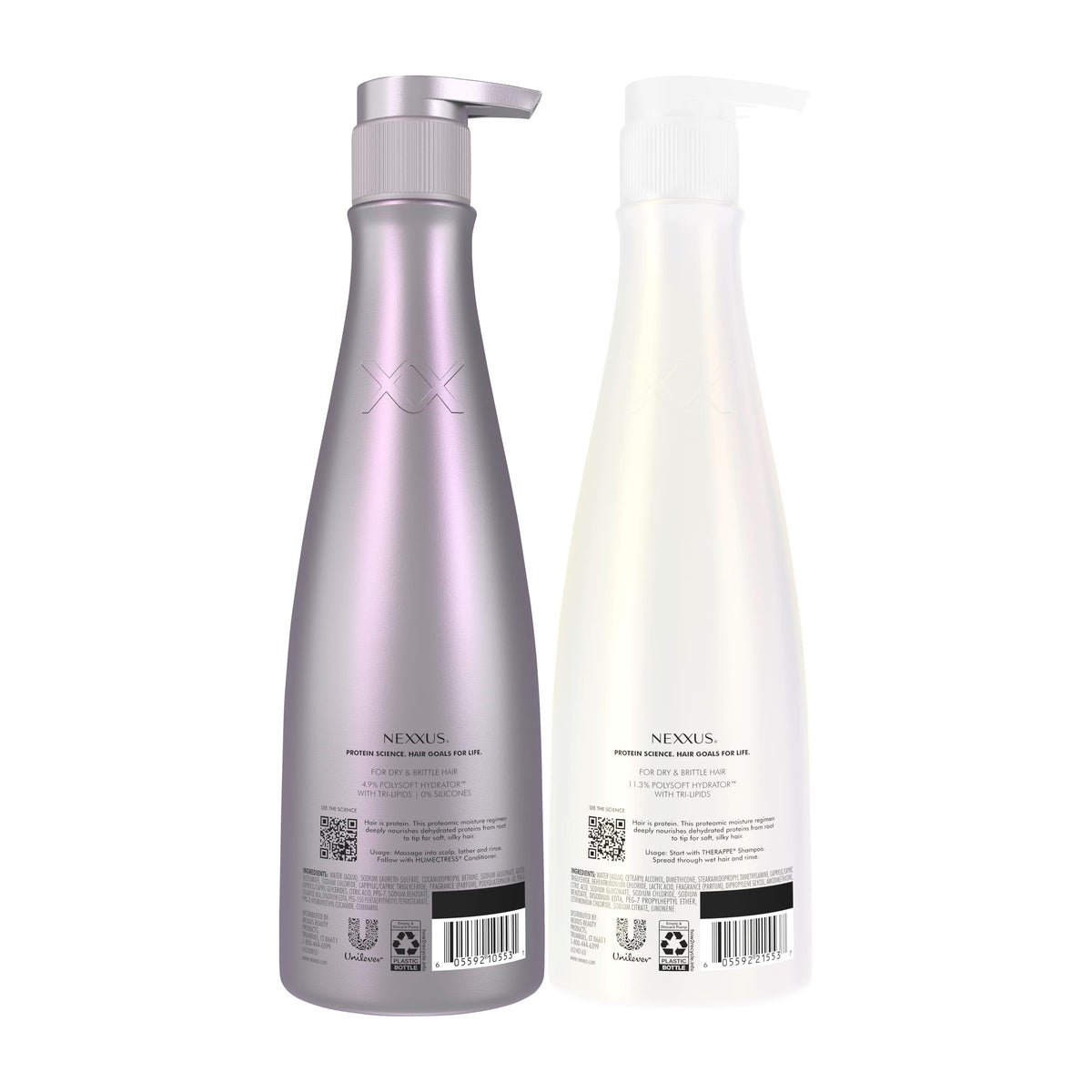 Nexxus shampoo bottle close-up highlighting nozzle and product clarity
