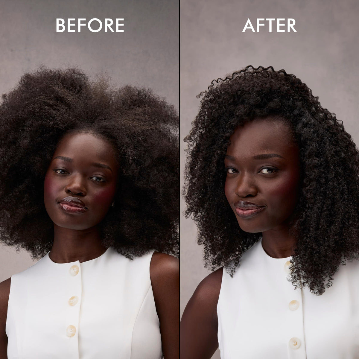 Nexxus used by stylist to create defined, frizz-free curls