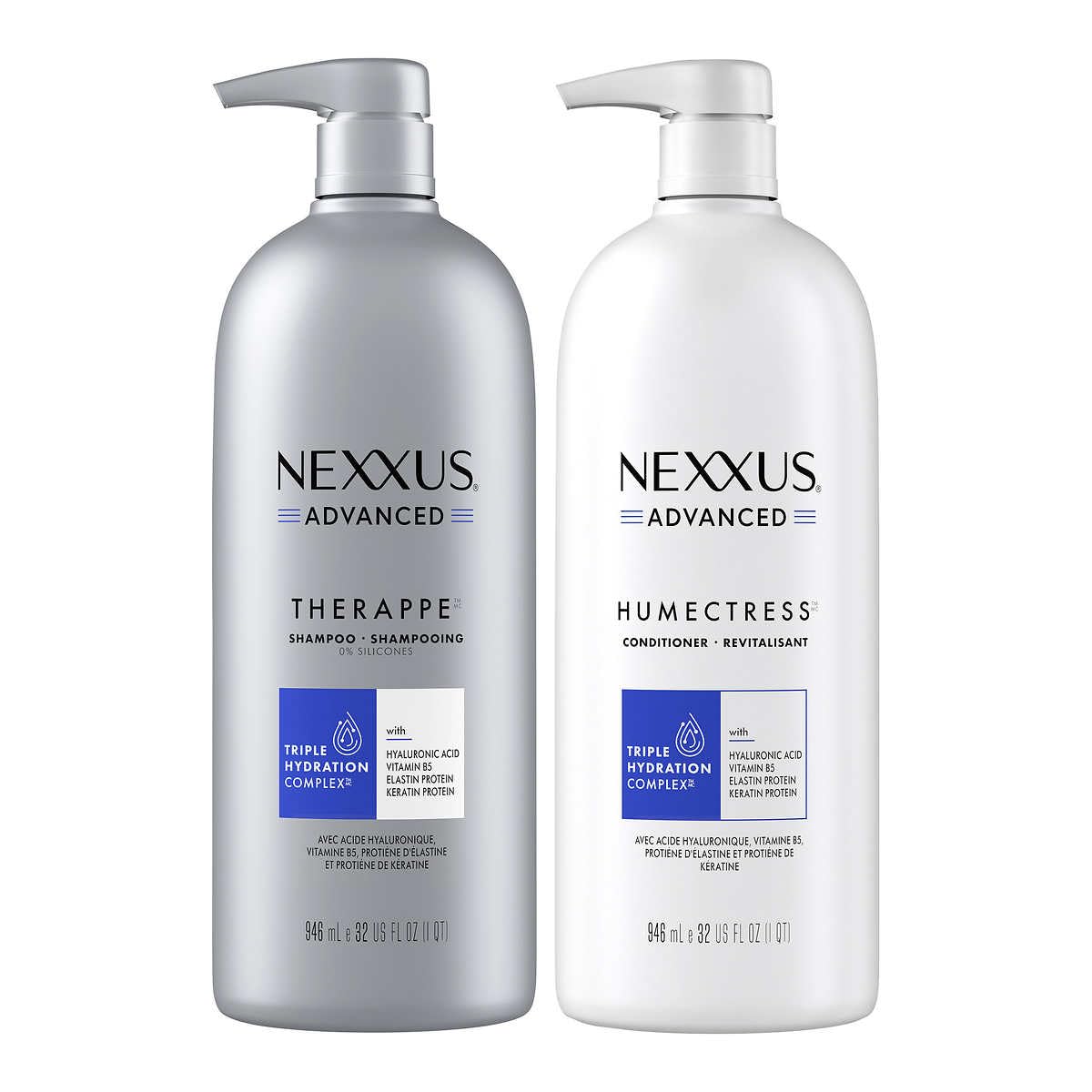 Nexxus close-up texture of conditioner highlighting POLYSOFT HYDRATOR nourishment