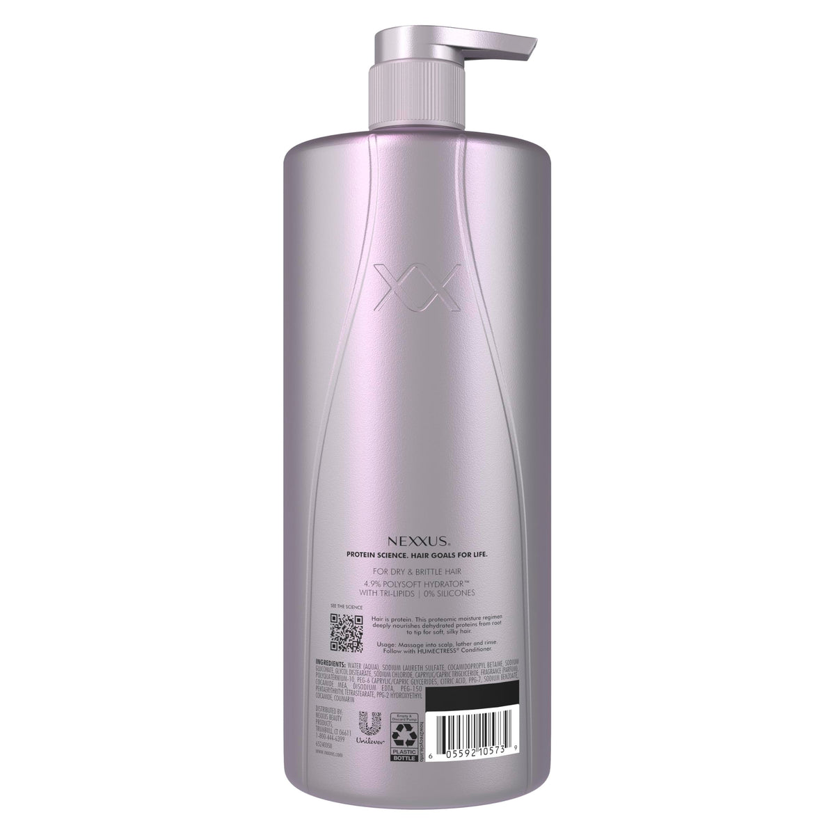 Nexxus Therappe back label displaying ingredients and usage directions for clarity