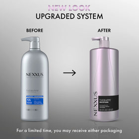 Nexxus Therappe pump dispensing shampoo texture to show creamy, hydrating consistency