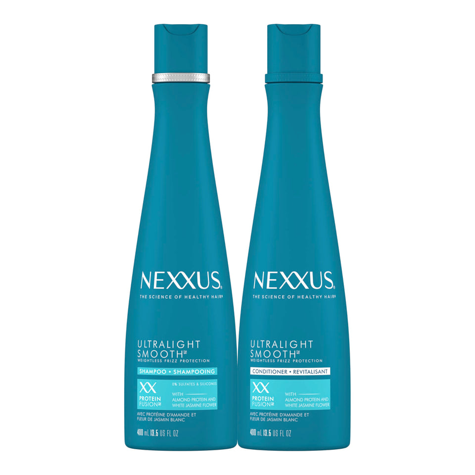 Nexxus front packaging showing shampoo and conditioner for visible styling benefits