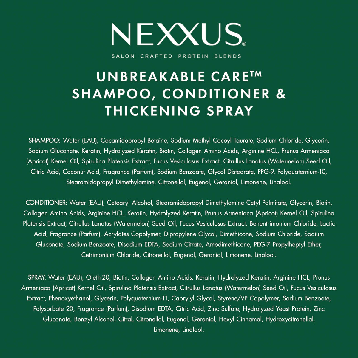 Nexxus before and after comparison showing reduced breakage and more body