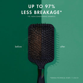 Nexxus conditioner cream texture illustrating lightweight hydration and detangling