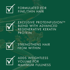 Nexxus damp hair spray application showing root lift and fuller-looking hair