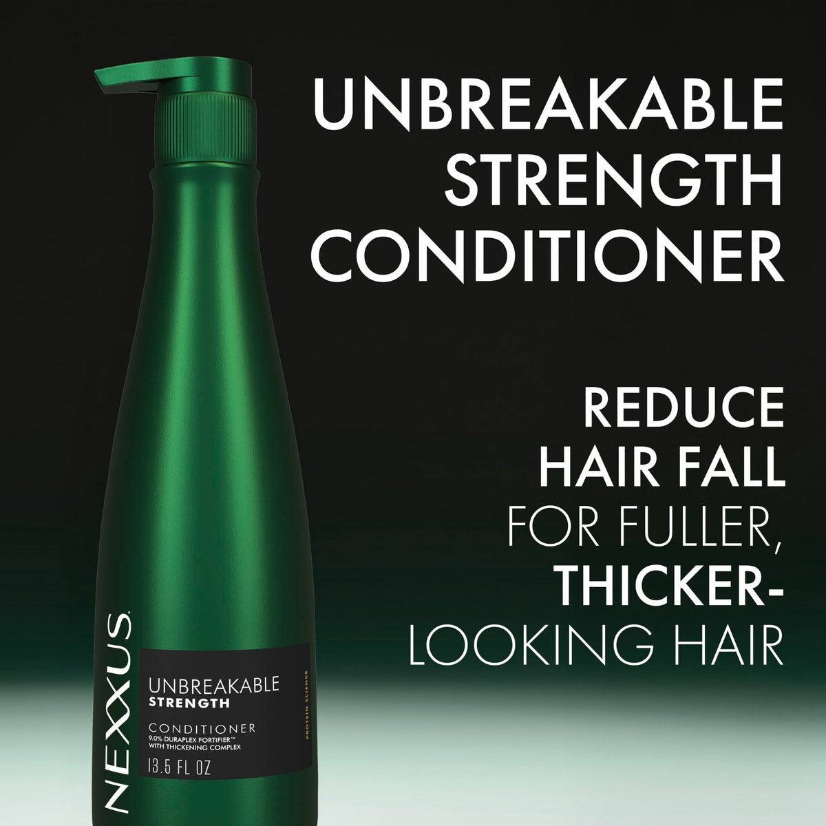 Nexxus before and after fine hair comparison showing fuller look