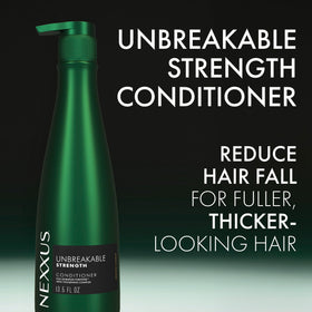 Nexxus before and after fine hair comparison showing fuller look