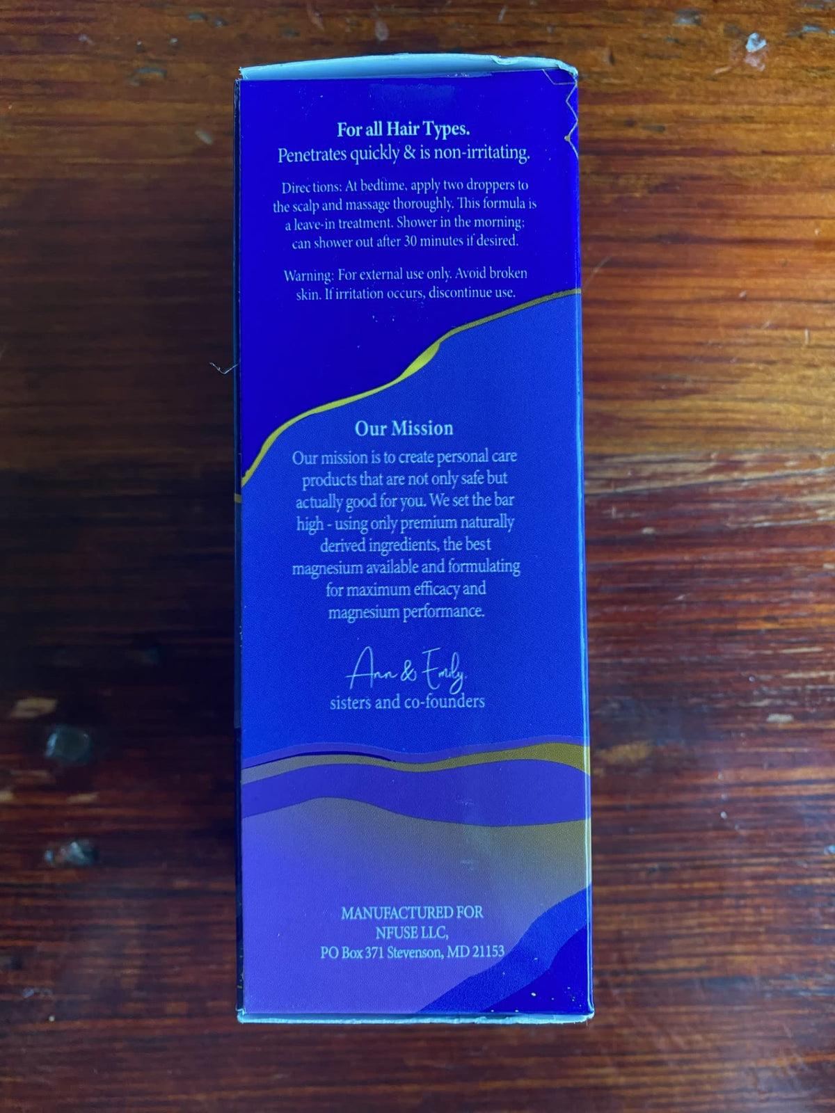 nfuse packaging and certifications display indicating vegan cruelty-free benefit